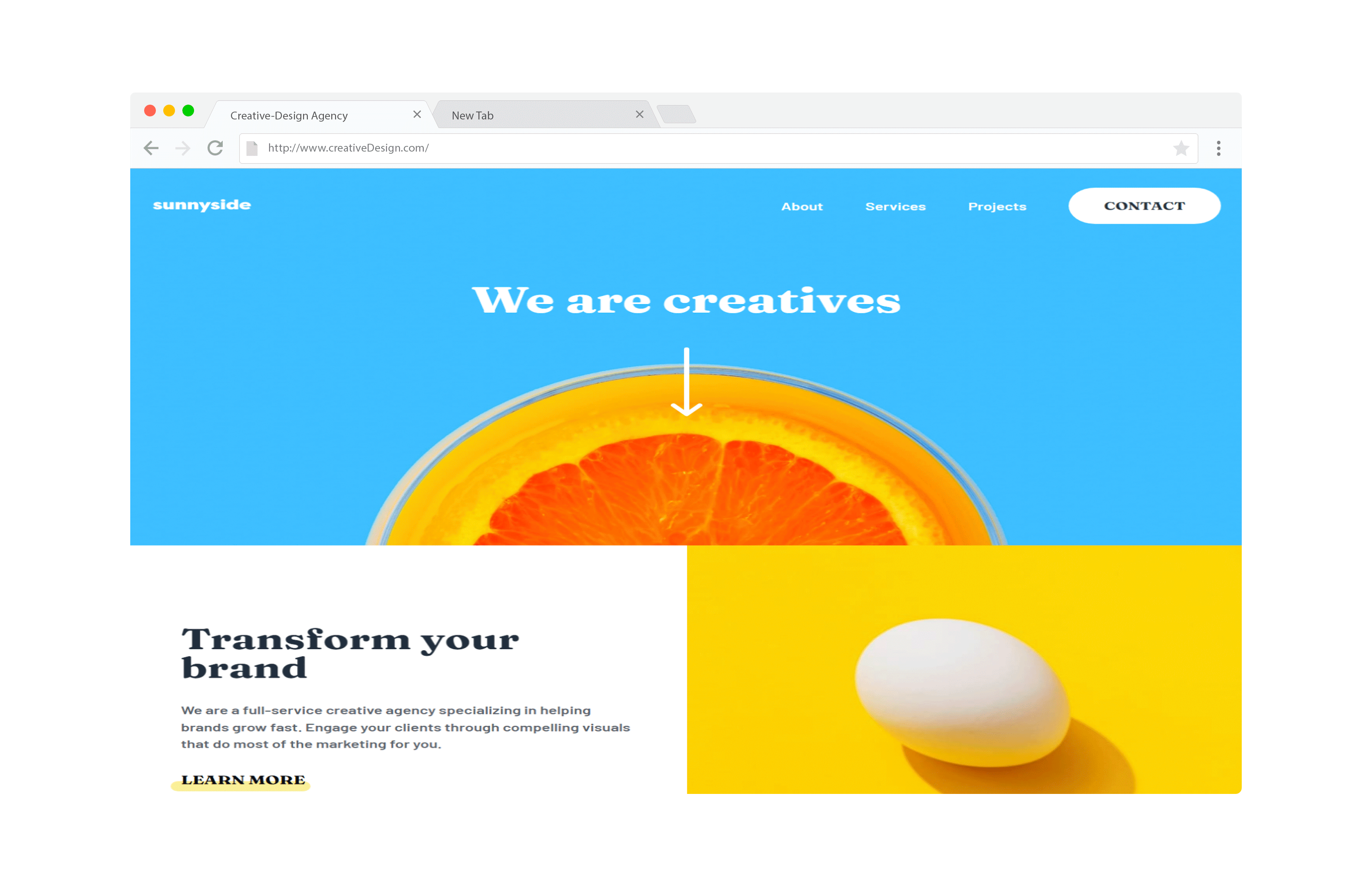 agency landing page home