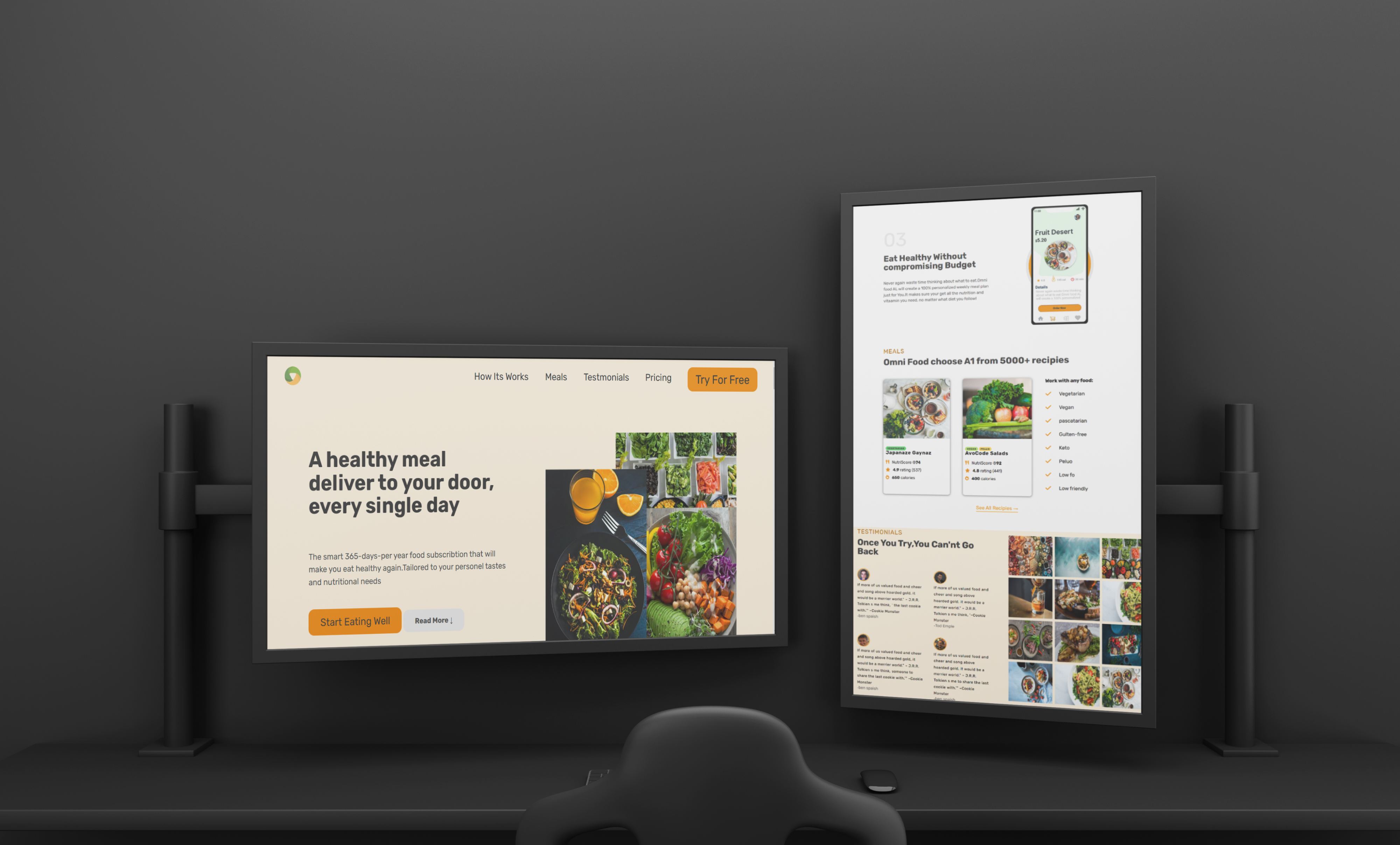 omni food project landing page